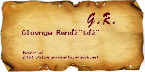Glovnya Renátó névjegykártya